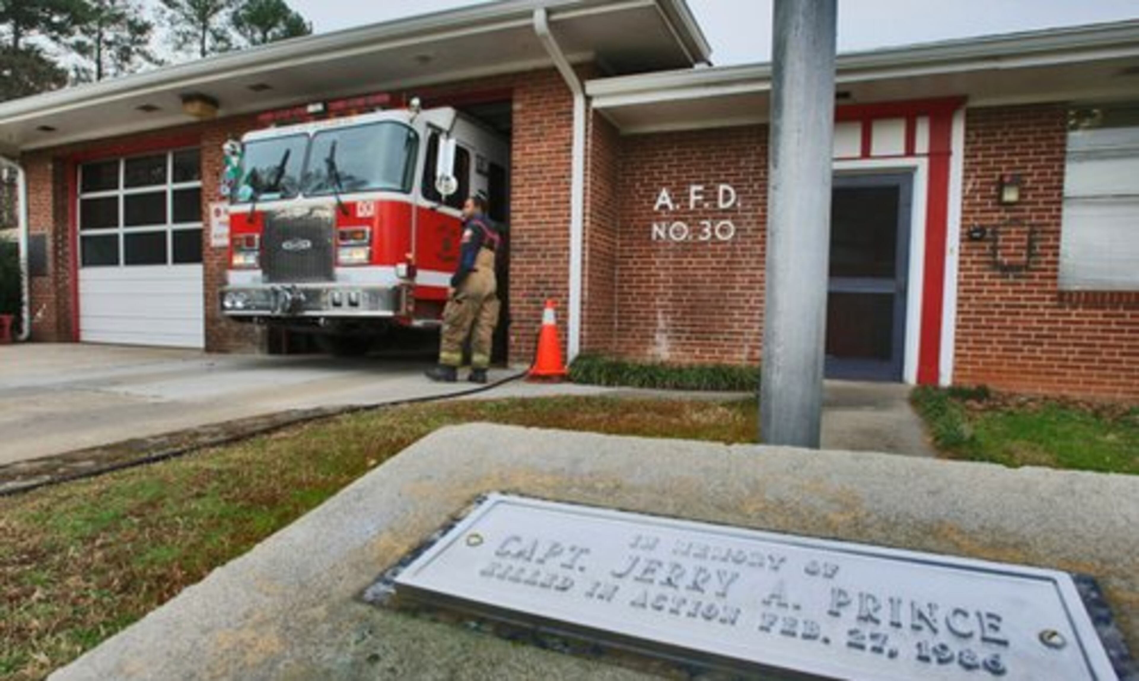 Firefighter Devin Gosier directs engine 30 back into Firehouse 30. Fire stations, police stations and medical facilities are considered safe haven facilities.