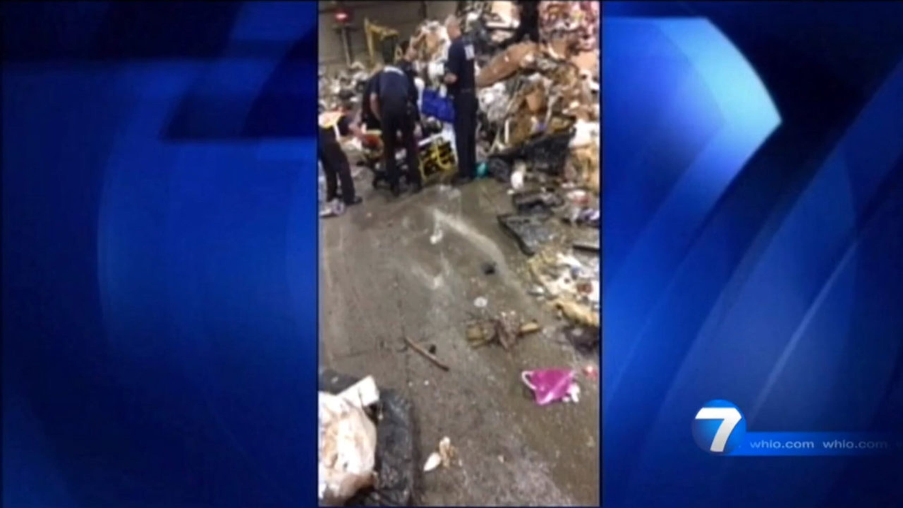 A man was found alive in a load of trash dropped off at the Montgomery County Solid Waste facility in Moraine, Ohio, according to police and a county spokeswoman.
