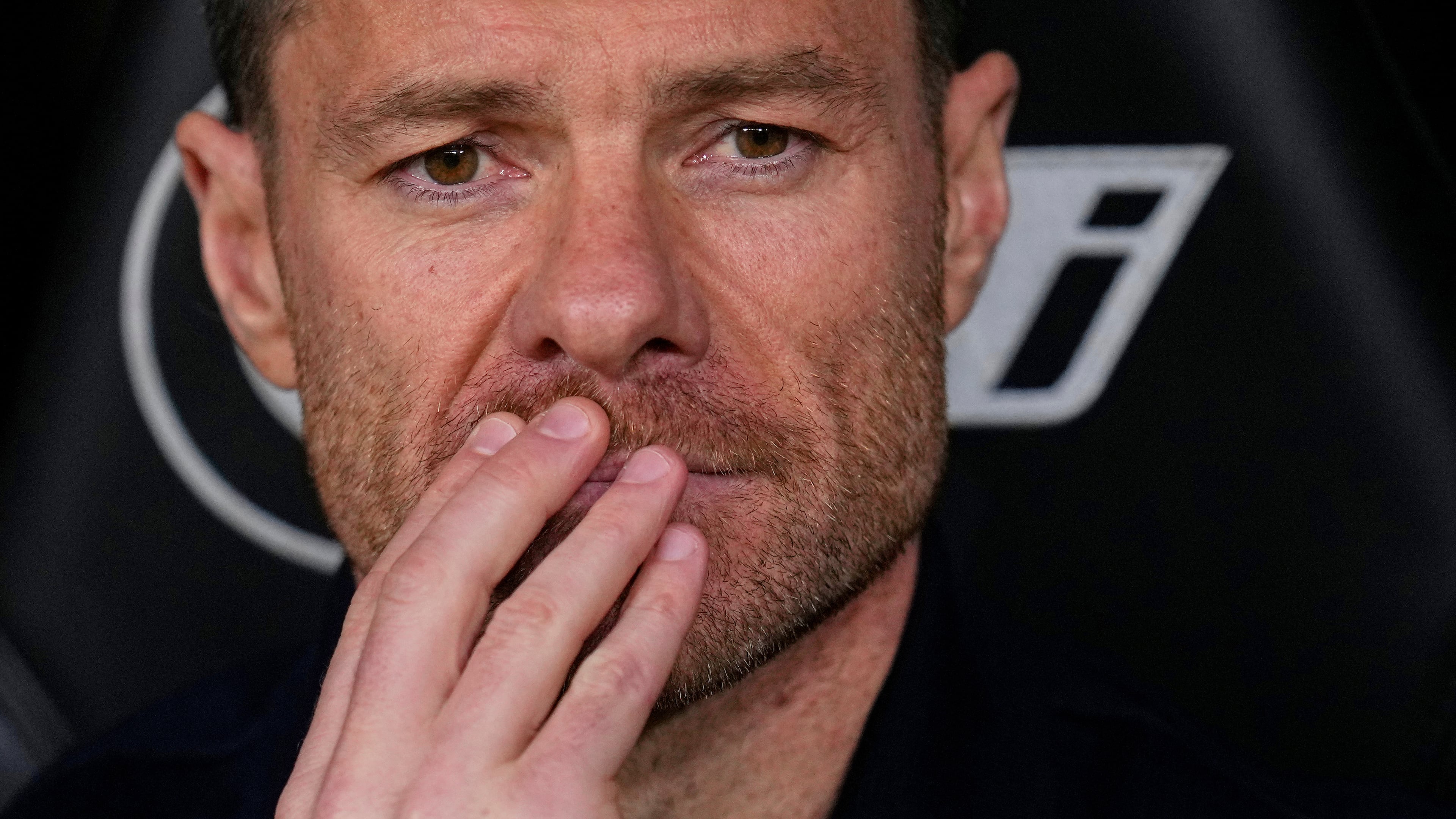 FILE - Real Madrid's head coach Xabi Alonso looks on ahead of the Spanish La Liga soccer match between Real Madrid and Sevilla in Madrid, Spain, on Dec. 20, 2025. (AP Photo/Manu Fernandez, File)
