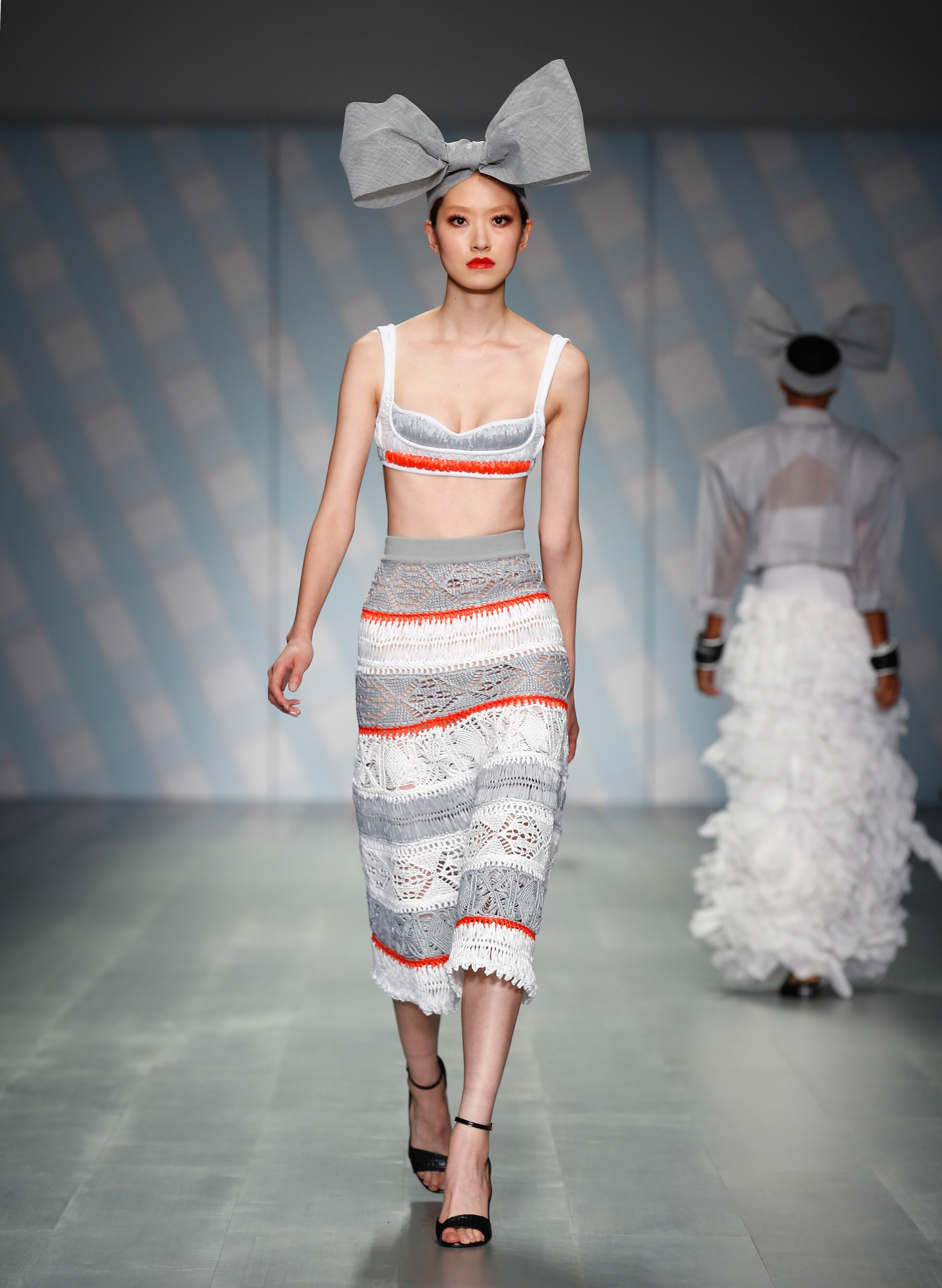 LONDON, ENGLAND - SEPTEMBER 13: A model walks the runway at the SIBLING show during London Fashion Week Spring Summer 2015 on September 13, 2014 in London, England. (Photo by Tim P. Whitby/Getty Images)