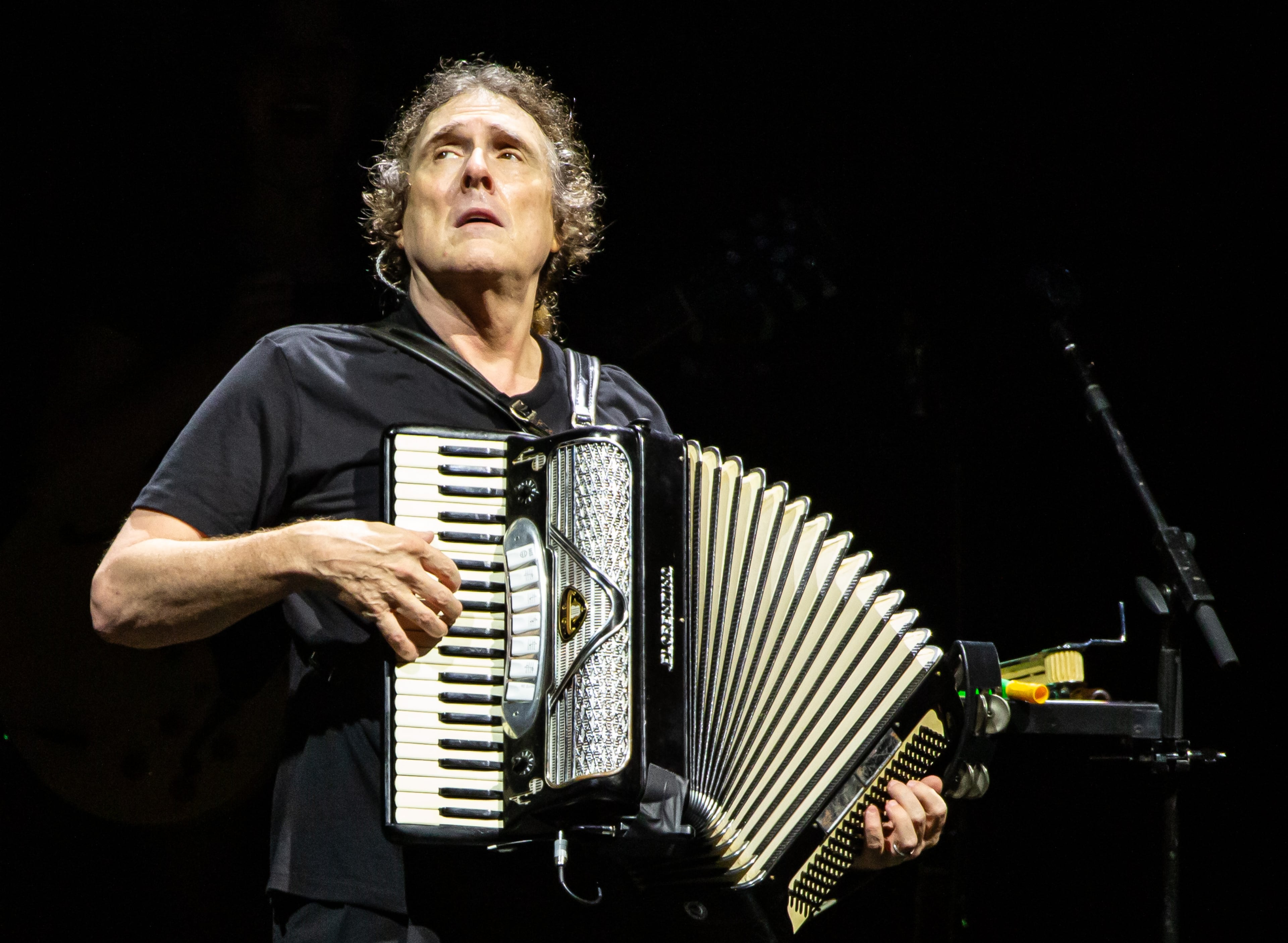 Alpharetta, Ga: "Weird Al" Yankovic playing "Ricky" with a dancing, singing Lucile Ball. Yankovic played a stunningly wide array of his humorous songs Sunday night along with matching costume changes and video montages. Photo taken Sunday May 31, 2026 at Ameris Bank Amphitheatre. 060126 weird al (RYAN FLEISHER FOR THE ATLANTA JOURNAL-CONSTITUTION)