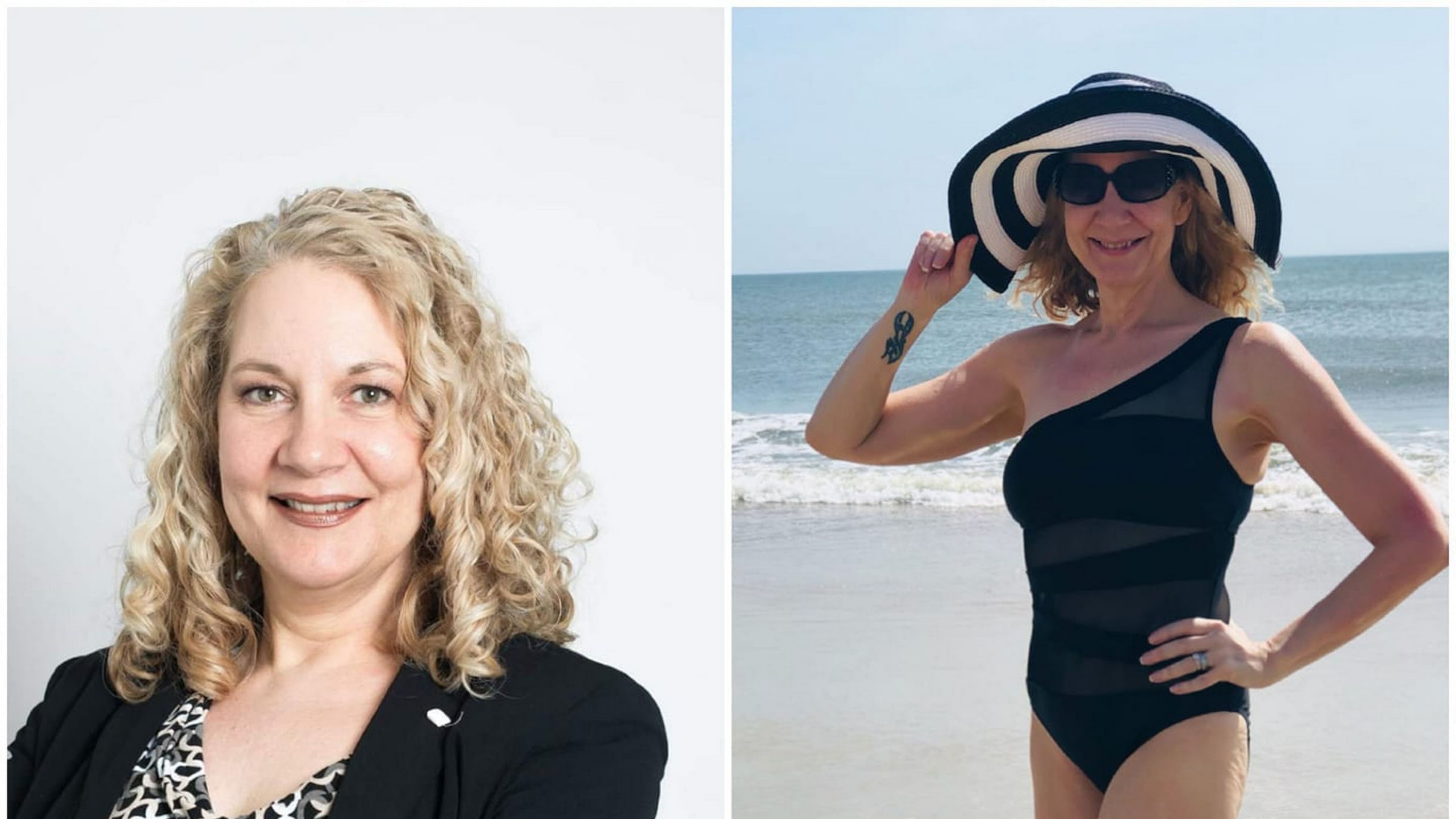 In the photo on the left, taken in July 2018, Linda Messing Williams weighed 190 pounds. In the photo on the right, taken this month, she weighed 120 pounds. (All photos contributed by Linda Messing Williams)