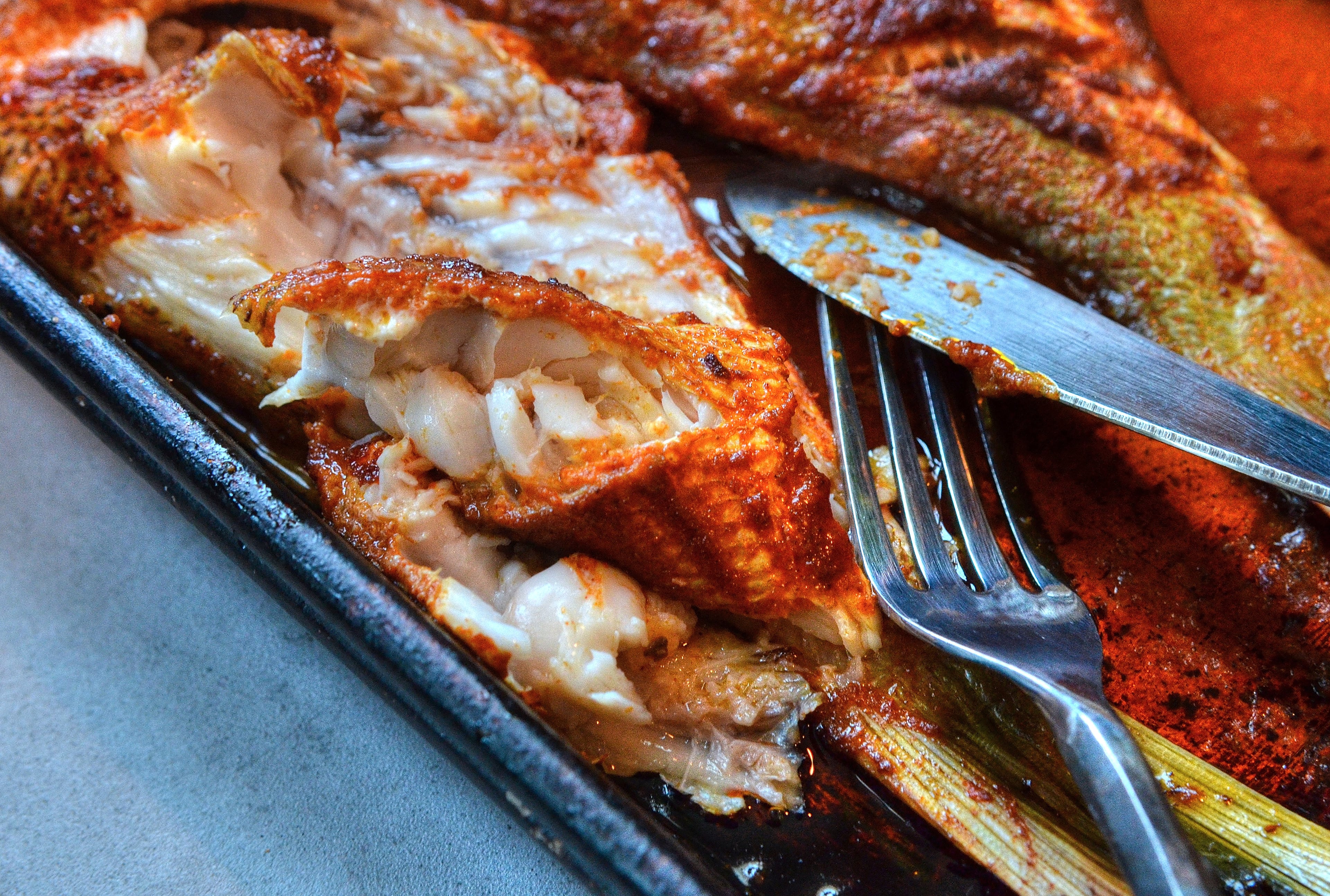 Spice-rubbed Roasted Snapper from Asha Gomez