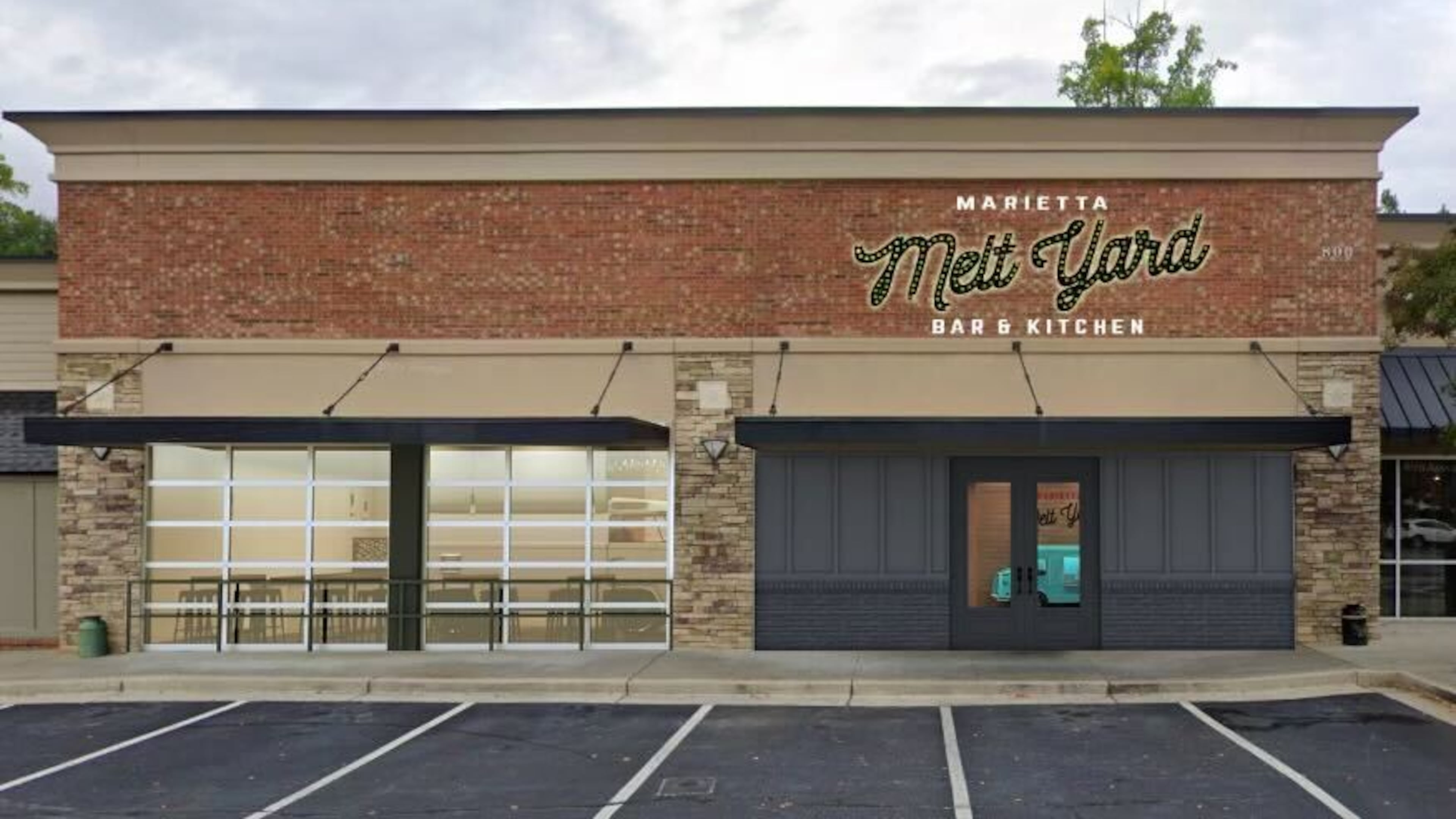 A rendering of the exterior of Marietta Melt Yard.