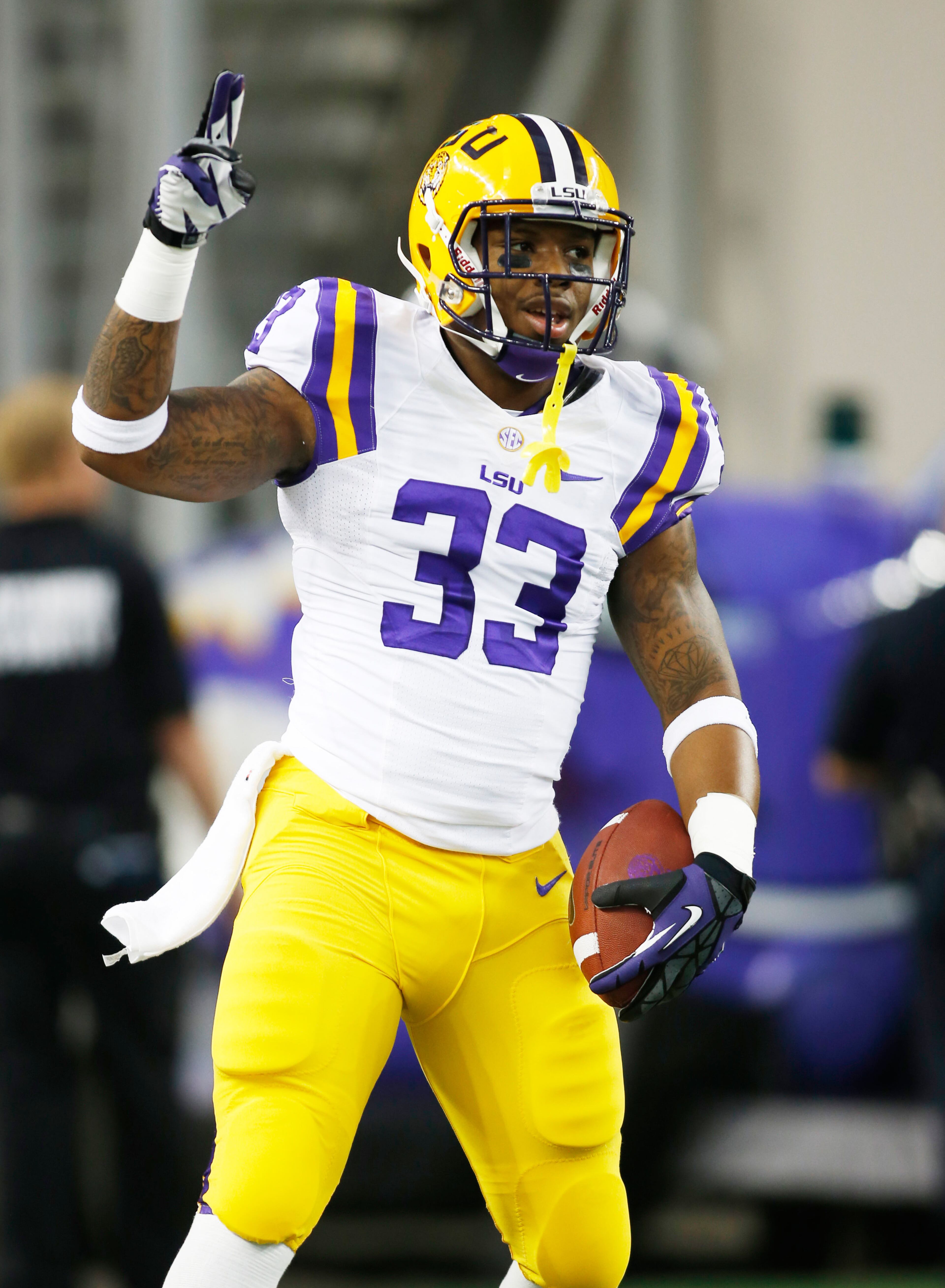 Hill ranks fourth in the conference with 351 rushing yards, but ranks second to Gurley in yards per game with 117. (The top two players in rushing yards - Alex Collins and Jonathan Williams of Arkansas - have played in four games, Gurley and Hill have played in three).