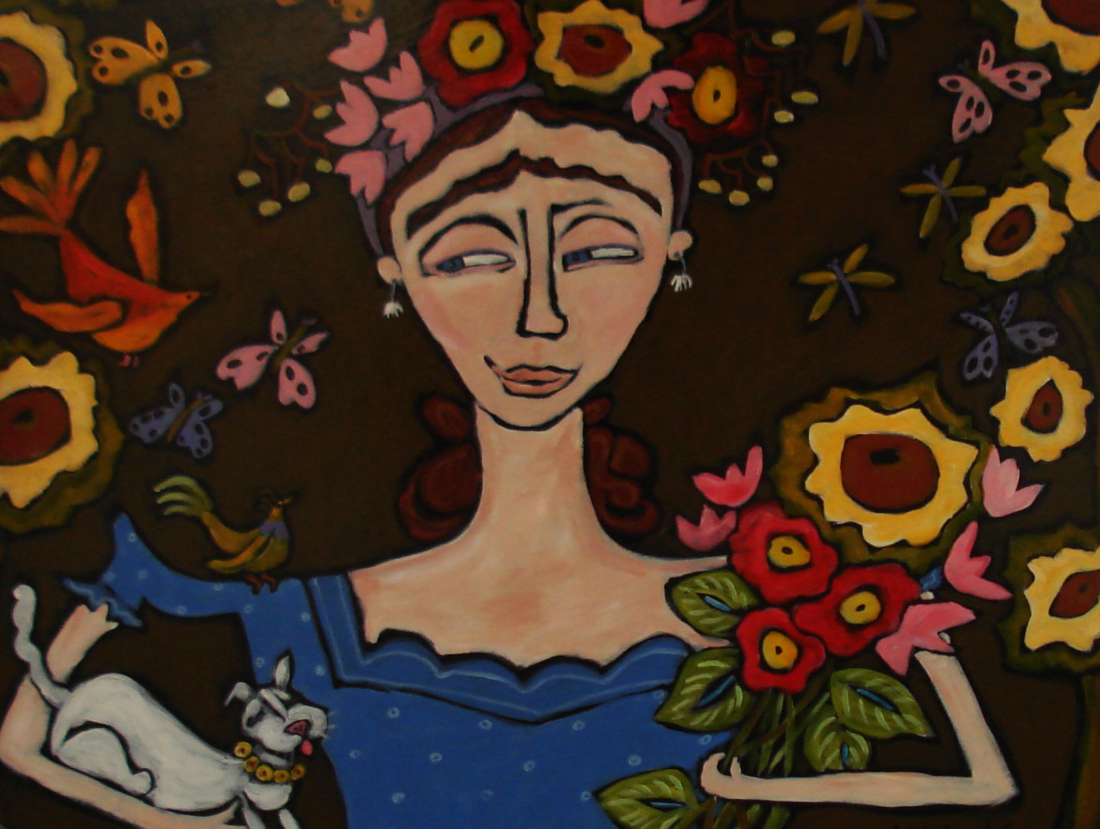 "Frida and Sleepy Cat" by Cartersville folk artist Bailey Jack.